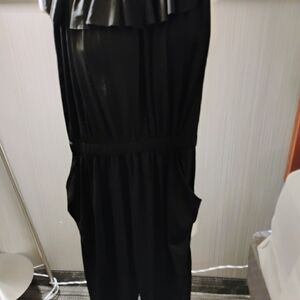 Black Sleeveless Jumpsuit with Blouson Waist